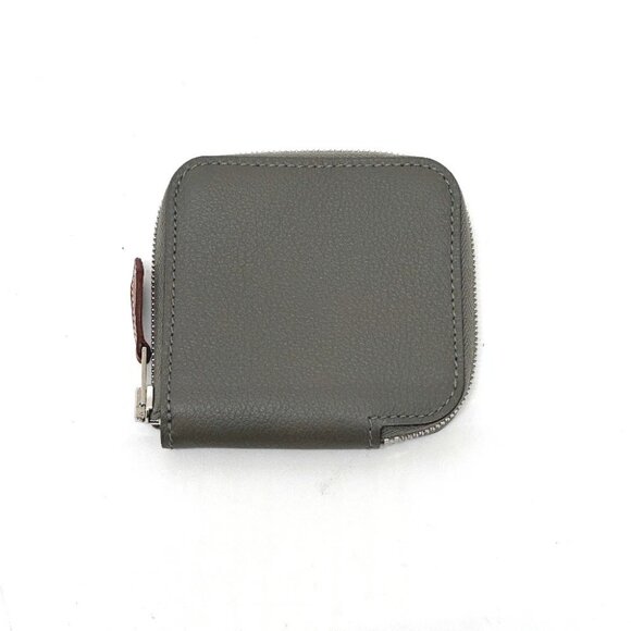 HERMES Azap Silk-In Compact Mini Coin Case purse Evercolor Grimayer gray Unused - Picture 1 of 11